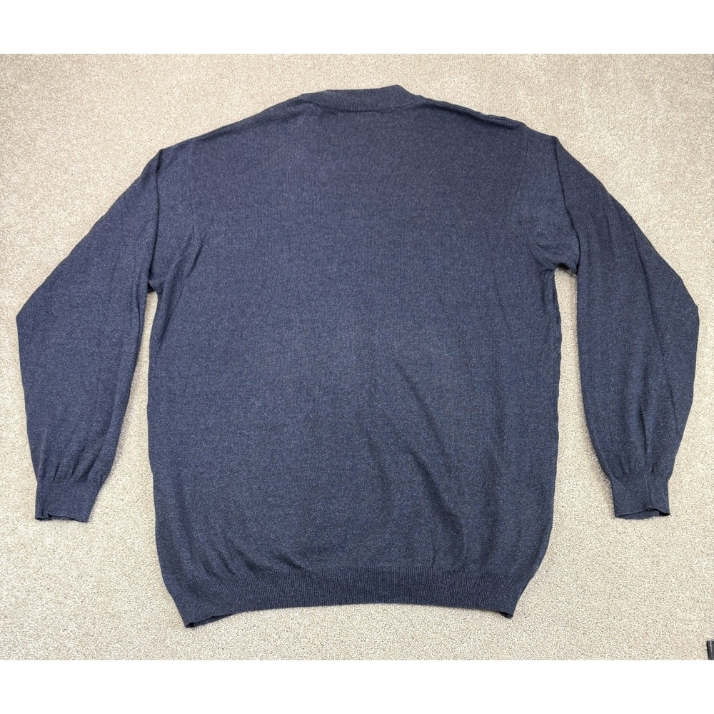 Pronto Uomo Mock Neck Sweater Men's XLT Blue Cotton Blend Knit Minimalist Italy - Picture 5 of 6